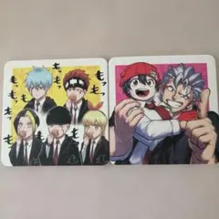 紙製コースター2枚　アンデッドアンラック＆マッシュル＆サカモトデイズ