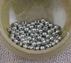 6mm シルバービーズ100粒セット スペーサー ハンドメイド パーツ