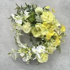 初夏の光を纏う＊イエローグリーンのナチュラルリース（訳あり）/No.26_27