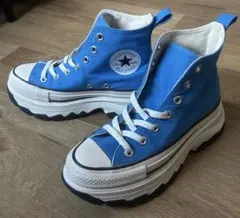Converse TREKWAVE 青 ハイカット 厚底　23.5