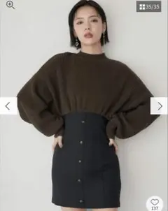 MURUA オーバーニットドッキングミニワンピース