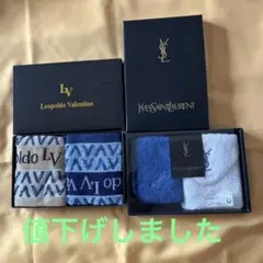 レオポルトバレンチノ& イブサンローラン　タオルハンカチ 4枚セット　新品