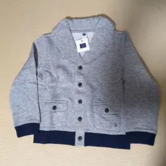 タグ付新品未使用　グレー ショールカラー カーディガン　6T