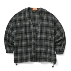 keboz KEBOZ CHECK CARDIGAN MOSSGREEN XL