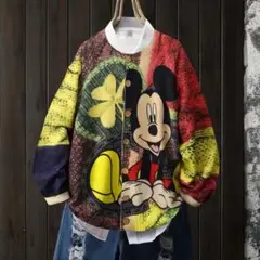 【新品・未使用】MIXカラー ディズニー カーディガン XXL 大きめ 個性的②