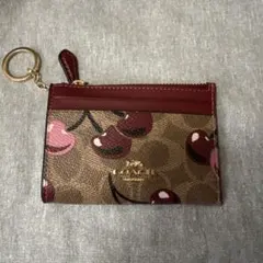 COACH チェリー柄 フラグメントケース　IDケース