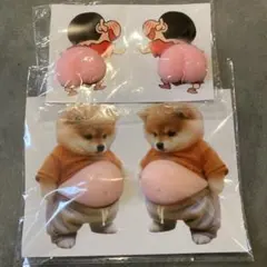 お腹プニプニシール　3Dシールステッカ　2セット(4個入り)