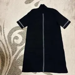ハイネック黒半袖ニットワンピース　S
