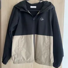 LOGOS DAYS フード付きジャケット 黒/ベージュ