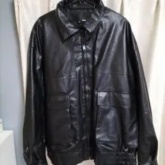 ブラックレザーシングルライダースジャケット サイズ4