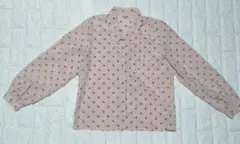 NARUDAN ピンク ドット柄 長袖シャツ