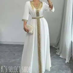 ガラベーヤ ロングワンピース