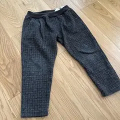 裏起毛　パンツ　チェック　ブラウン　深緑