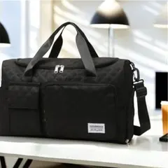 【SALE】ボストンバッグ キルティング やわらか素材 ジム 旅行 ブラック♡のサムネイル