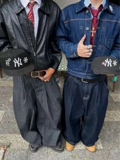 Themstudio INDIGO RAW WIDE JEANS ワイドデニム