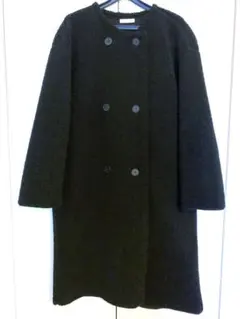 美品　ブラックボアロングコート