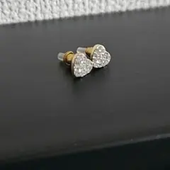 ハート型クリスタルピアス