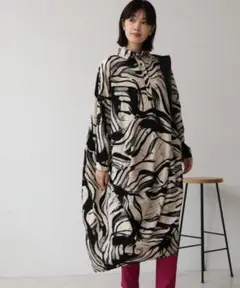 【Bou Jejloud】ペイント柄アシメワンピース オーバーサイズシャツ