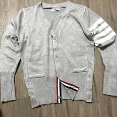 即購入ok⭐︎バイカラー　4本線　トリコロールカラー　カーディガン　春　グレー