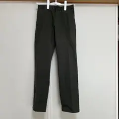 無印　ダークグリーンスラックス バックポケット付き