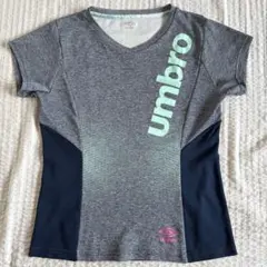 【送料込】 umbro Tシャツ Lサイズ グレー/ネイビー テニスウェア 【Bのサムネイル