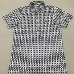 新品未使用タグ付き】and per se ホワイトポロシャツ L ロゴ総柄