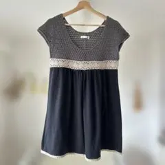 iocus ノースリーブチュニック 黒とグレー