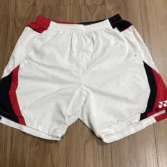 YONEX ゲームパンツ ハーフパンツ Lサイズ ホワイト/レッド/ブラック