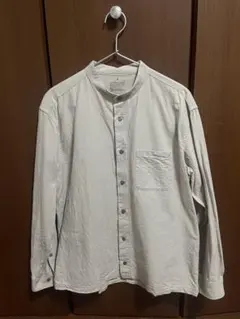 無印良品 スタンドカラーシャツ ベージュ Mサイズ 綿100% メンズ
