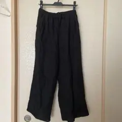 ステラシフォン　リネンイージーワイドパンツ　黒