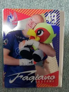 ファジアーノ岡山　ブローダーセン選手　withファジ丸　プラスチックカード