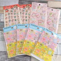 クレヨンしんちゃんシール8セットぷっくりステッカー　ふんわりシール　タイルシール