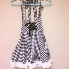 【送料無料】サロペット風ギンガムチェックワンピース