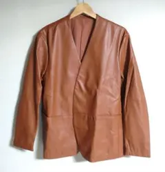 【新品タグ付】タケオキクチ　メンズ　レザージャケット　ブラウン　M