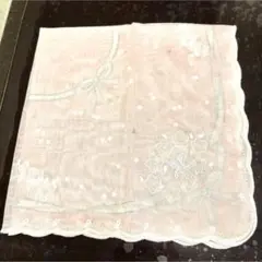 ピンク リボン 花柄 ハンカチ