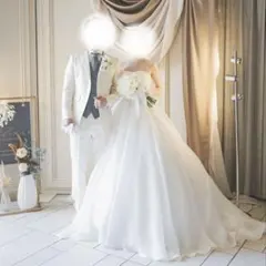 【美品】ウェディングドレス Aライン 挙式のみ ドレス 白ドレス ウェディング