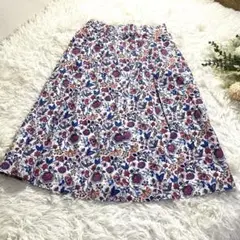美品 タルボット リバティ スカート M 白 ピンク 花柄 TALBOTS 綿のサムネイル