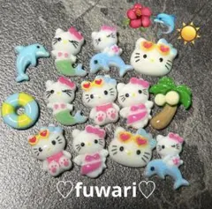 【ハローキティ】夏　イルカ　ヤシの木　人魚　ギャル　ネイルパーツ　サンリオ♡のサムネイル
