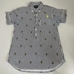 希少 PEARLY GATES 半袖ポロシャツ 白×黒のサムネイル