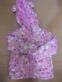 イチゴ柄ピンクジャケット フード付き