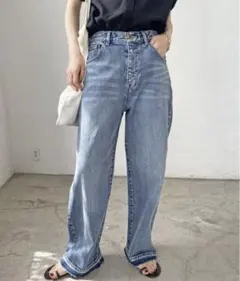 スピックアンドスパン 5 1/2 LOOSE-STRAIGHT DENIM 38