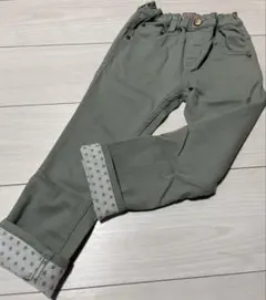 【試着のみ】daddy oh daddy☆グリーン ストレッチパンツ 日本製 星