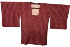 和装　道行　道行コート　羽織　可愛い〜　赤系　麻の葉模様　正絹