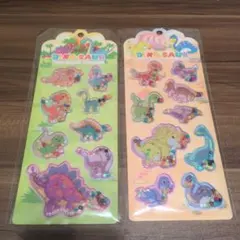 ★新品未開封★恐竜デザイン ビーズ入りシール 2シートセット