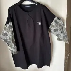 《新品》ドラッグストアーズ　袖迷彩ブタ切替カットソー