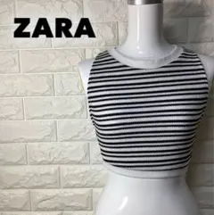 ZARA ザラ　ボーダーニットトップス　ノースリーブ　タンクトップ