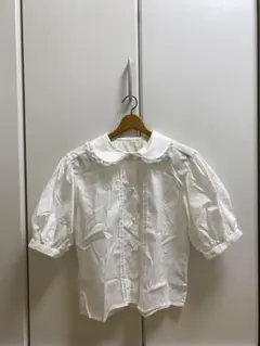 kutir ホワイトラウンドカラーシャツ