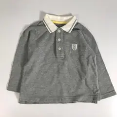 子供服 80㎝ コムサイズム ポロシャツ グレー ワンポイント F1A120