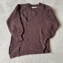 MOUSSY Vネックニット ブラウン FREE