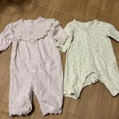 50-70 60㎝　ロンパース2枚セット　新生児　プティマイン　ベルメゾン　長袖